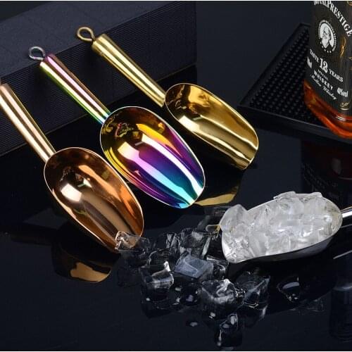 Ice Scraper Colorful Stainless Steel Food Flour Candy Scoop Bar Ice Scooper for Freezer Utility Scoops Buffet Commercial Scoops