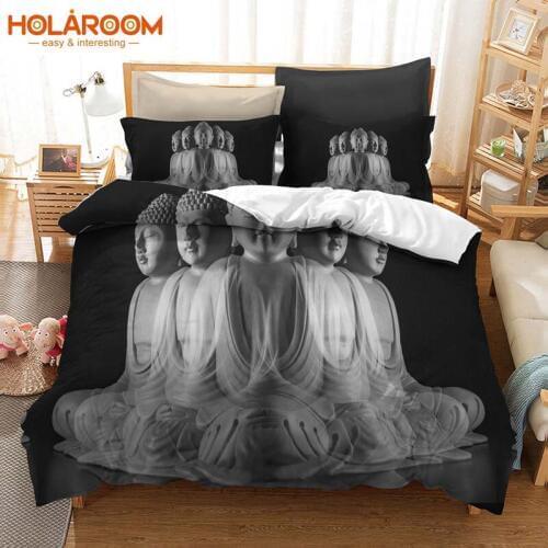 Bedroom Bedding Set 3d Thousand Faces Buddha Duvet Cover with Pillowcase Single/Double/Queen/King Duvet Cover Set Polyester