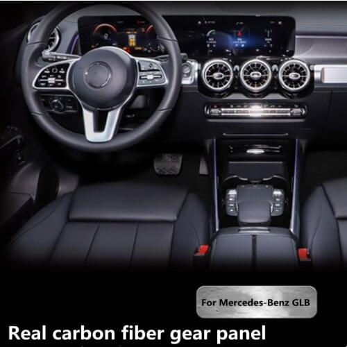 For Mercedes-Benz GLB200/180 central control real carbon fiber gear panel 20 years style interior upgrade supplies modification