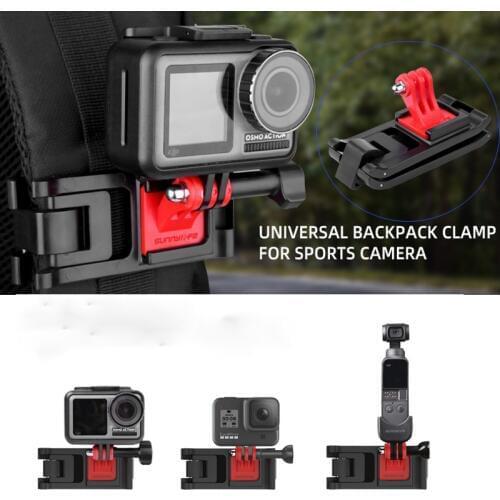 Universal Backpack Clamp Adjustable Clip Mount for GoPro 8 Osmo Action Sports Camera Accessories