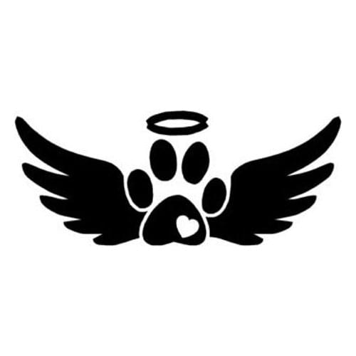 Personality Angel Wings Dog Paw Vinyl Fashion Car Sticker Decal Good Quality Waterproof Sun Protection Apply To Car Window