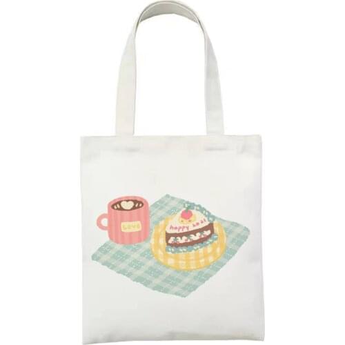 Funny Cartoon Elegant Ladies Girls Women Female Handbag Travel Large Capacity Eco Reusable Student Book Bag Shoulder Shopper Bag