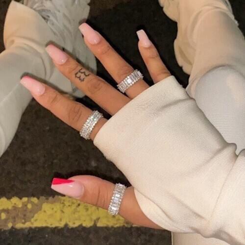 Original 925 Sterling Silver RING Pave Diamond Band rings finger Wedding Engagement natural Gemstone Rings for Women Jewelry