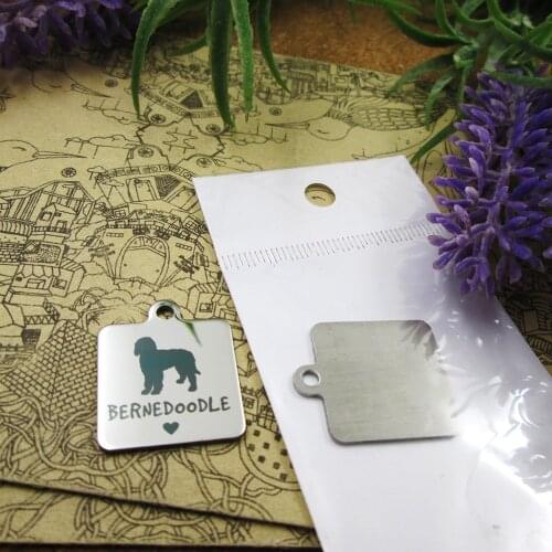 10pcs--"Bernedoodle"dog lover dog owner stainless steel charms more style for choosing DIY Charms pendants for necklace