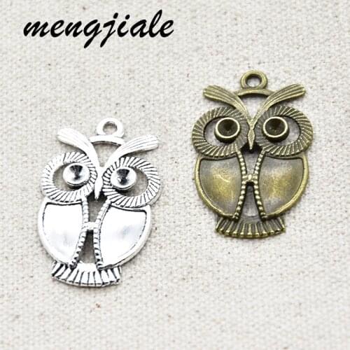 8Pcs Owl Antique Silver Charms Owl Charms Tibetan Silver Tone Pendant Charms Jewelry Findings DIY Accessories