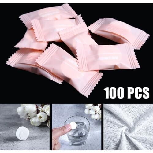 100Pcs 20x22cm Compressed Towels Tablet Face Towel Coin Tissue For Home Travel Camping Compressed Face Towels