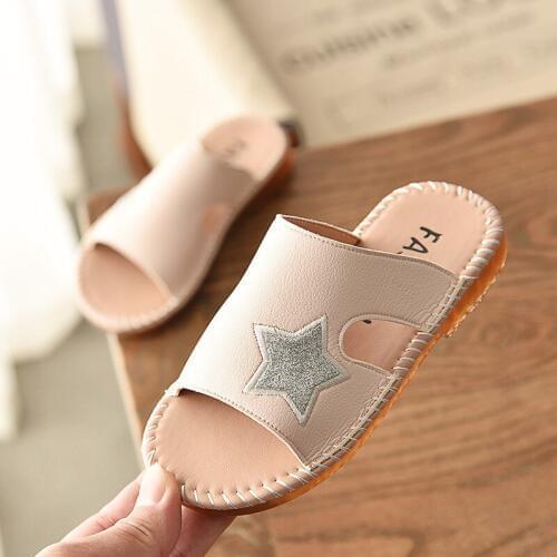 2020 Children Beef tendon Slippers Fashion Summer Sandals Kids Shoes Slip On Child Boys Girls Sandals Size 26-36