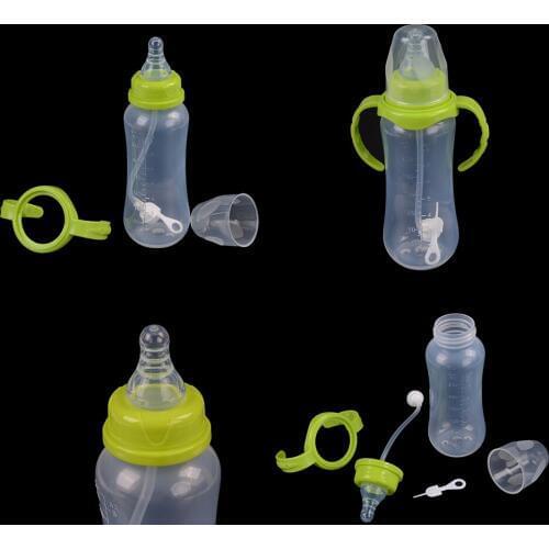 240ML Newborn Baby Infant Nursing Milk Fruit Juice Water Feeding Standard Mouth Silicone Nipple Pacifier Drink Bottle