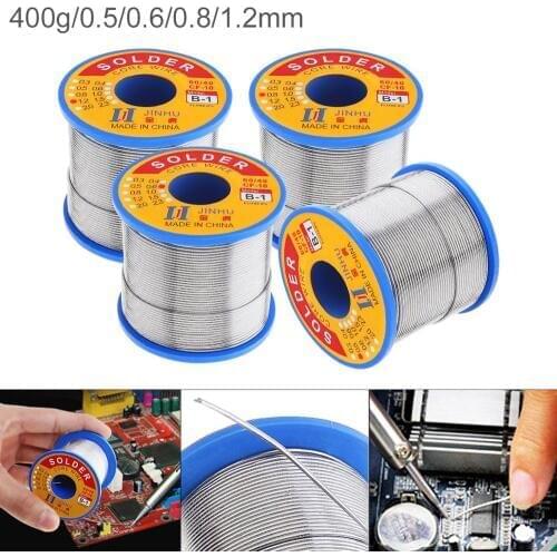 60/40 B-1 400g 0.8mm 0.5-1.2mm No-clean Rosin Core Solder Wire with 2.0% Flux and Low Melting Point for Electric Soldering Iron