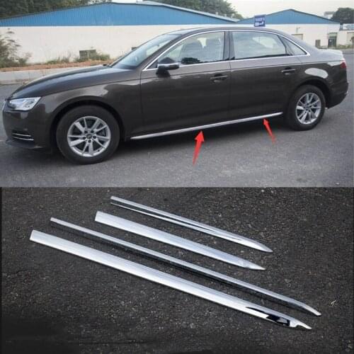 ABS Chrome Door Body Side Molding Cover Trim For Audi A4L A4 2017-2018 Car Styling Accessories