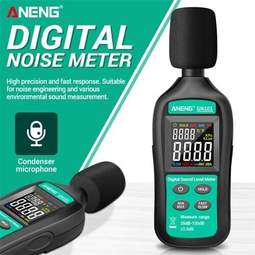 ANENG GN101 Digital Noise Meter Measurement 35-135 Db Intelligent Sound Level Meter Decibel Monitor Logger Diagnostic-Tool