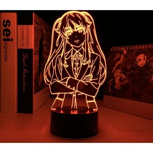 Anime Kakegurui Meari Saotome Led Light for Bedroom Decor Nightlight Kids Birthday Gift Night Light Room Table 3d Lamp