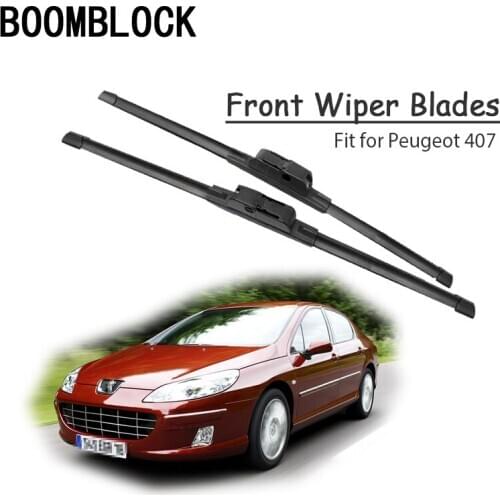 BOOMBLOCK For Peugeot 407 2004 2005 2006-08 2009 2010 Car Rubber Windscreen Wipers Blades Arm Kit Rain Brushes Accessories