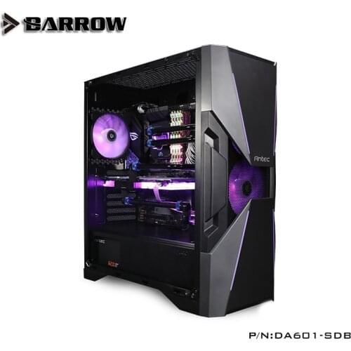 Barrow Acrylic Board as Water Channel use for Antec DA601 Computer Case use Both CPU and GPU Block RGB Light to AURA