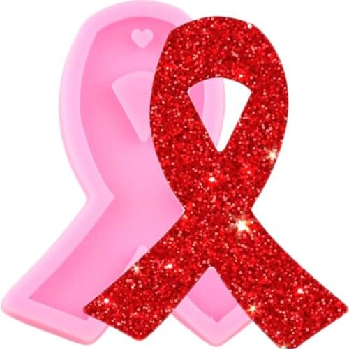 Shiny Glossy Ribbon Bow Silicone Mold Epoxy Resin Keychain Molds Handmade Polymer Clay Mould Jewelry Making Necklace Moulds