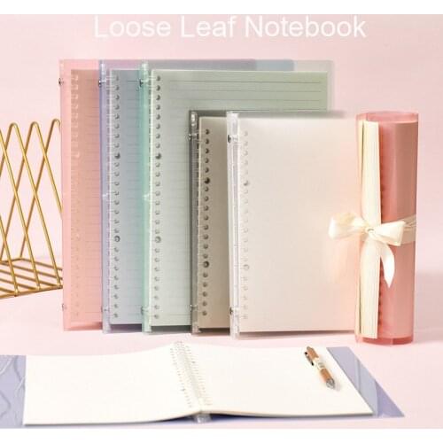 Translucent Loose-Leaf Notebook A5 Soft Binder Ring Journal Daily Planner Binder Replacement Paper Office School Supplies