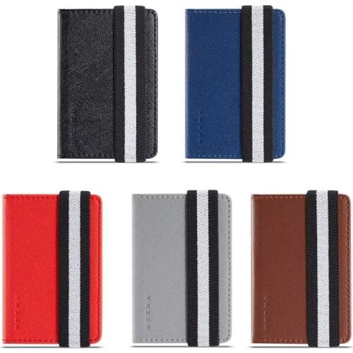 Y166 RFID Blocking Adhesive Genuine Leather Credit Card Pocket Sticker Pouch Holder Case for Cell Phone