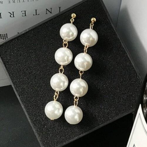 Fashion Long Earrings Imitation Pearl Stud Earrings For Women Fashion Hot Sale Alloy Jewelry DD1703