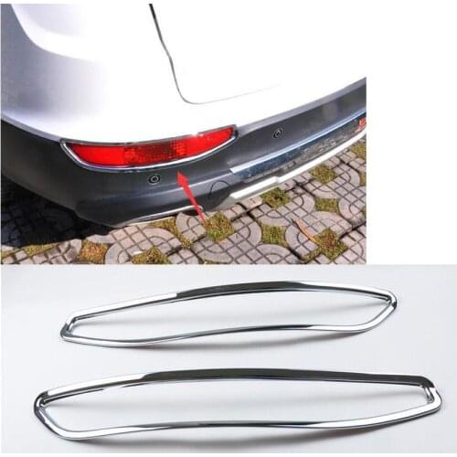For Chery Tiggo 5 2014 2015 2016 car styling rear tail fog light lamp detector frame stick styling ABS Chrome trim 2pcs