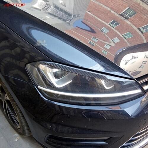For Volkswagen VW Golf 7 MK7 Rline GTI Styling Headlights Eyebrow Eyelids ABS Carbon Fiber Sticker Car Accessories