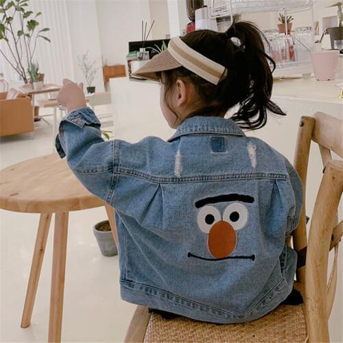 Thunderers Fashion Spring Autumn Kids Jacket For Baby Girls Cute Cartoon Children Jeans Coats Boys Girls Denim Outerwear Costume