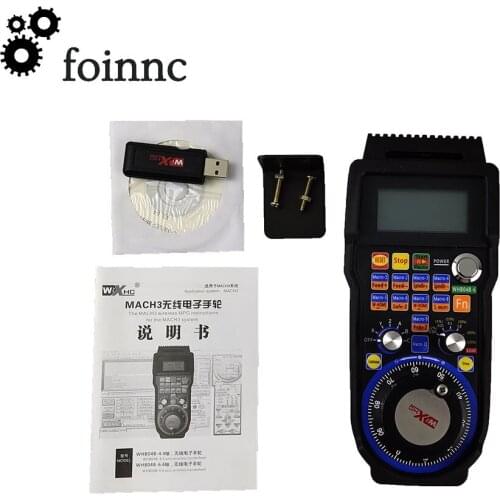 CNC wireless electronic handwheel Mach3 4 6 axis pulse pendant MPG receiver barrier-free 40 meters for CNC engraving machine