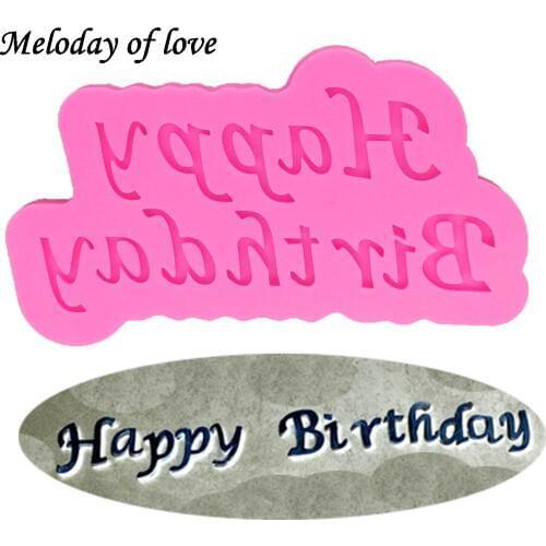 Happy birthday letter Forms Fondant Baking Chocolate Cake Decorating Tools silicone molds for 3D crafts T1335