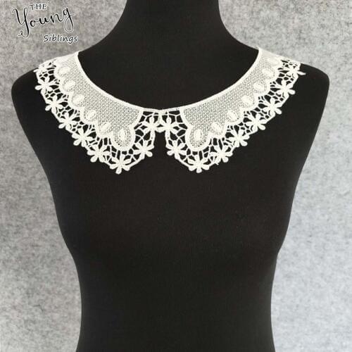 Exquisite white applique Lace Collar Floral Venice Lace Applique Sewing Trims Garment DIY wedding dress sewing craft Accessories