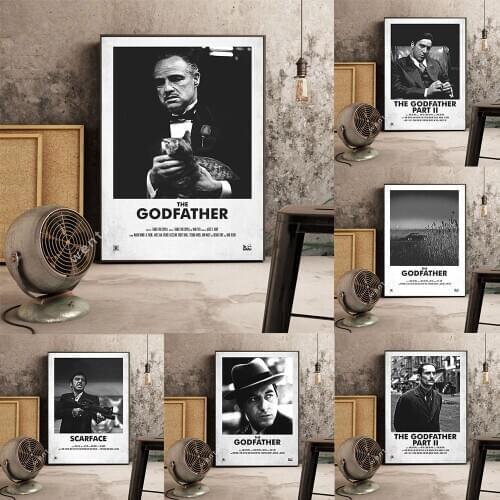 Godfather Scarface Sopranos Movie Posters And Prints Canvas Painting Pictures On The Wall Vintage Decorative Home Decor Affiche