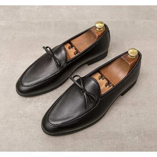 Leather shoes mens brand shoes non-slip thick-soled fashion mens casual shoes mens high quality leather loafers