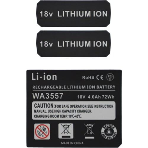 WA3557 Li-ion Battery 4.0Ah Sticker For Worx 18V lithium battery Label accessories WU268 WA3525 WG545 WG155 WG255
