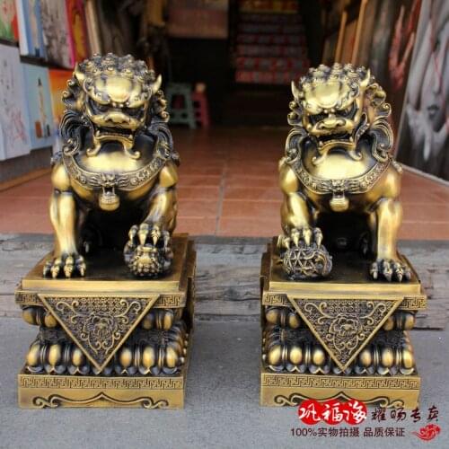Gong Fuhai copper lion lion palace copper copper lion on a large Home Furnishing ornaments Beijing lion ornaments (A803 Special