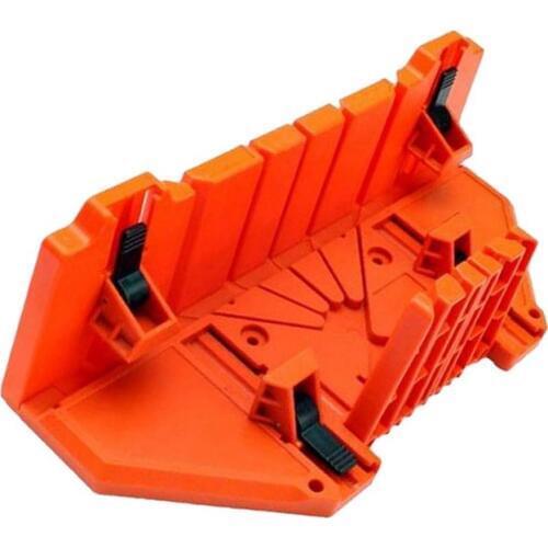 Multifunctional Miter Saw Box Cabinet 0/22.5/45/90 Degree Saw Guide Woodworking - Orange, 14inch with Clamp