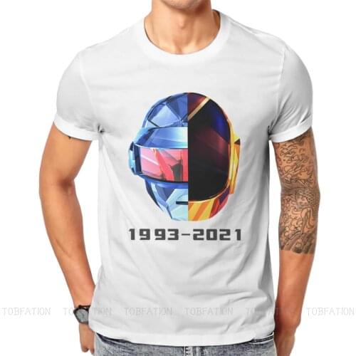Daft Punk Electronic Music Band 1993-2021 Helmet Tshirt High Quality Graphic Summer Mens Short Sleeve Cotton Harajuku T Shirt