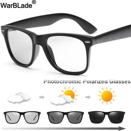 WarBLade Men Day Night Driving Fishing Photochromic Sunglasses HD Polarized Chameleon Discoloration Sun glasses For Men Women