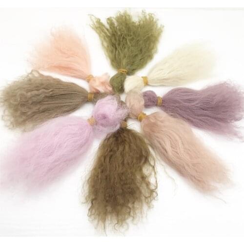 A Little Curly New 10 Different Colors Mohair DIY Reborn Baby Doll Hair Baby Reborn Kit Wig BJD Hair Wig Diy Doll Accessories