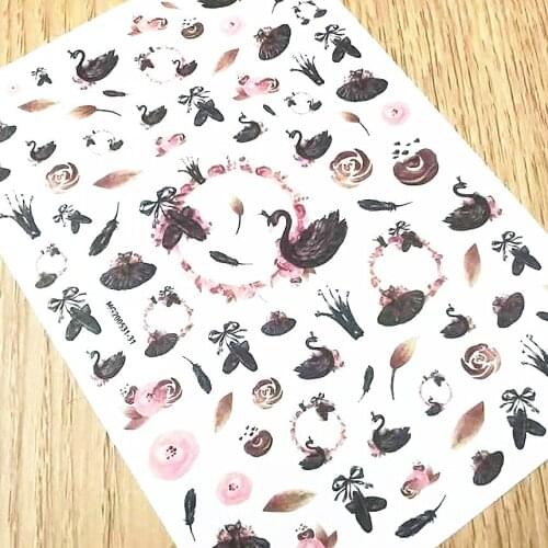 Newest WG0531-313D design nail art sticker decal stamping back gule DIY nail decoration tools