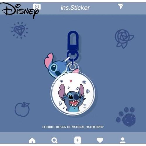 Disney Cute Stitch Star Delu for AirTag Cover Transparent Silicone Shell Tracker Positioning Anti-lost Hook