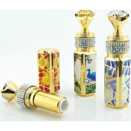 3D Chinese Style 12.1mm Empty Lipstick Tube New Square Lip Balm Container Colorful Plastic Cosmetic Lip Beauty Packaging Bottle