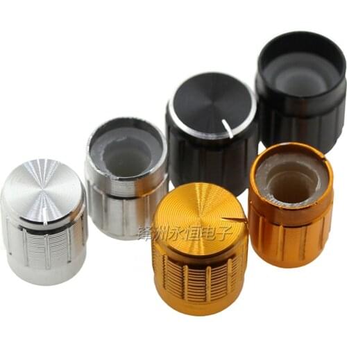 5PCS 13*17 15*17mm Aluminum Potentiometer Knob Plum blossom volume adjustment knob hat Gold and silver black