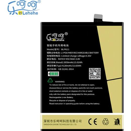 Original LEHEHE Battery for OPPO R9 Plus R9Plus BLP611 4120mAh Smartphone Replacement Batterie with Tools Gifts