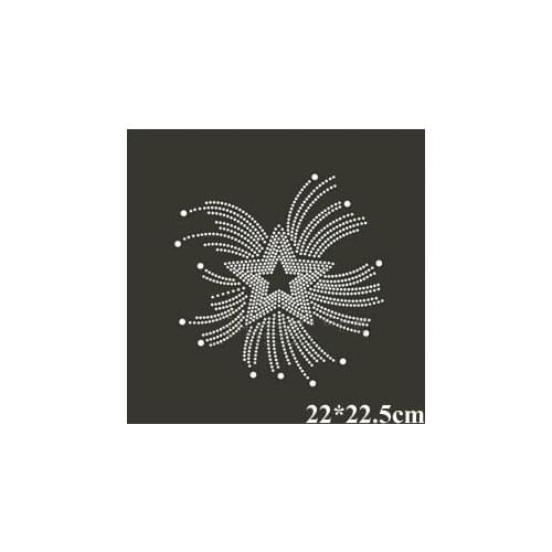 2PC/LOT Star iron on rhinestone appliques hotfix rhinestone iron on crystal transfers design for shirt bag