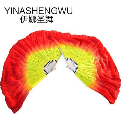 Women of high quality silk Chinese belly dance dance fan cheap hot short silk fan Multi style