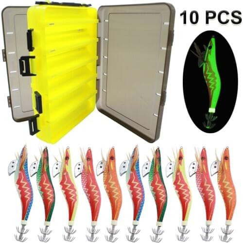 Gorgons Eging Squid jigs 10pcs Shrimp lure jigging 3.5 3.0 Japanese Squid Hook Octopus Jigging Squid jigs tackle Squid Jigs