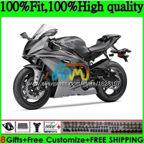 Injection OEM For YAMAHA ALL Flat grey YZF600 YZF R6 YZFR6 17 18 19 118BS.32 YZF 600 R 6 YZF-600 YZF-R6 2017 2018 2019 Fairings