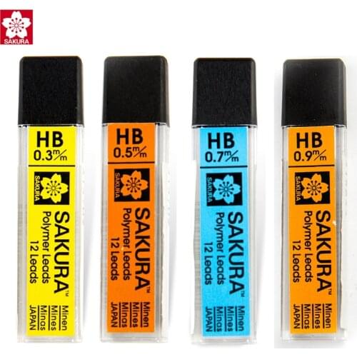 Japan Sakura Mechanical Pencil Lead HB 0.3mm,0.5mm,0.7mm Activity Automatic Pencils Refills Student School Stationery