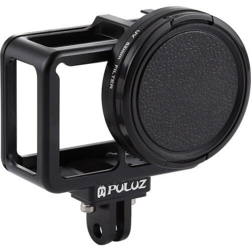 Protective Cage Case Aluminum Alloy Housing With Insurance Frame & 52mm UV Filter Lens Cap For GoPro hero 7 Silver/White Camera