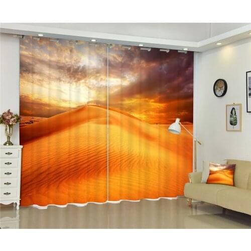 Yellow Desert Curtains Blackout 3D Window Curtains Living Room office Bedroom Rideaux Cortinas Drapes Customized size pillowcase