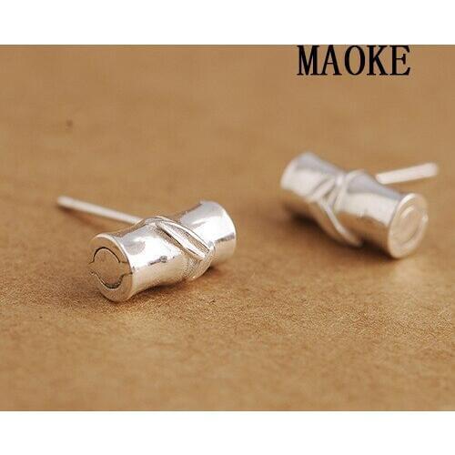 Promotions Bamboo Bamboo Stud Earrings In Sterling SV Korean Simple Ear Ornaments Fashion Jewelry for Womens Fashion Gifts