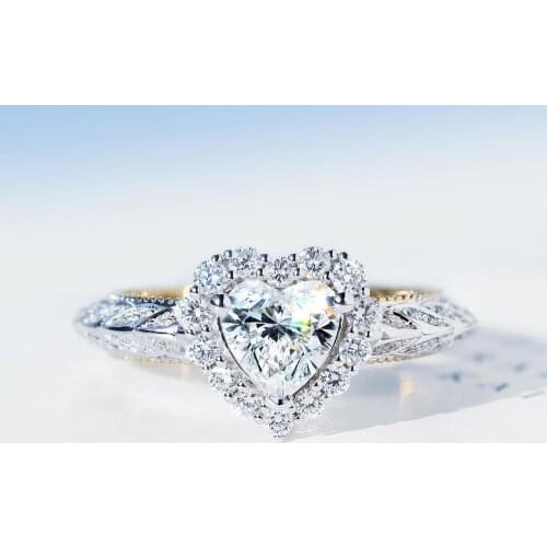 Heart shape Lab Diamond Ring 925 sterling silver Engagement Wedding band Rings for Women Anniversary Jewelry Mothers Gift